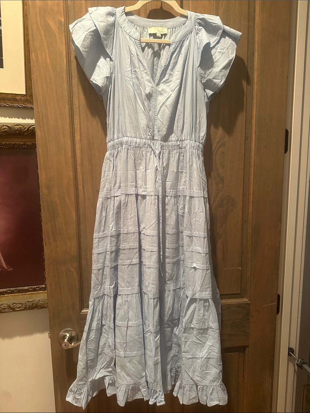 Pinch Light Blue Ruffle Tiered Maxi Dress